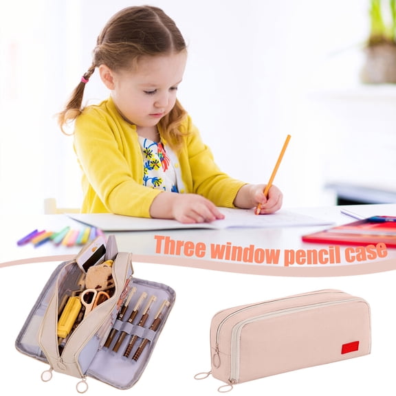 Japanese & Korean Style Multi-Layer Cloth Pencil Case, Large Capacity Stationery Storage Bag for Students & Youth