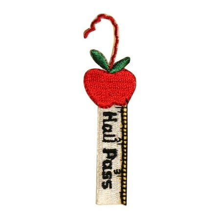 Teacher Icon - ID 0966B School Hall Pass Patch Teacher Bathroom Embroidered Iron On Applique