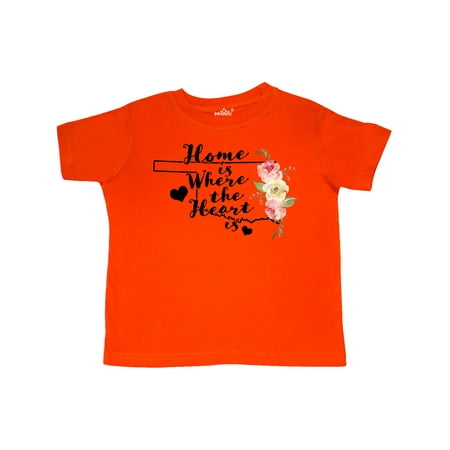 

Inktastic Oklahoma Home is Where the Heart is with Watercolor Floral Gift Toddler Boy or Toddler Girl T-Shirt