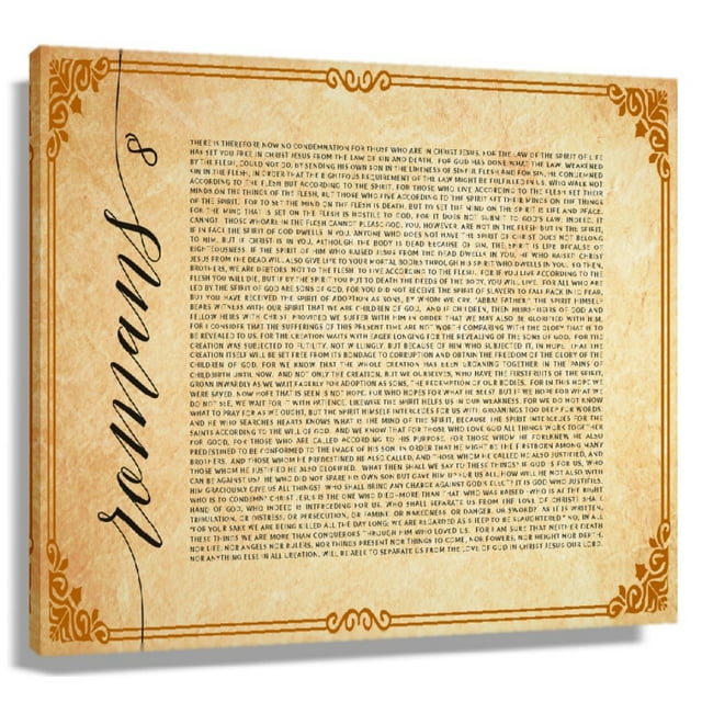 Romans 8 Bible Verse Wall Decor Vintage Poster Art Canvas Painting ...