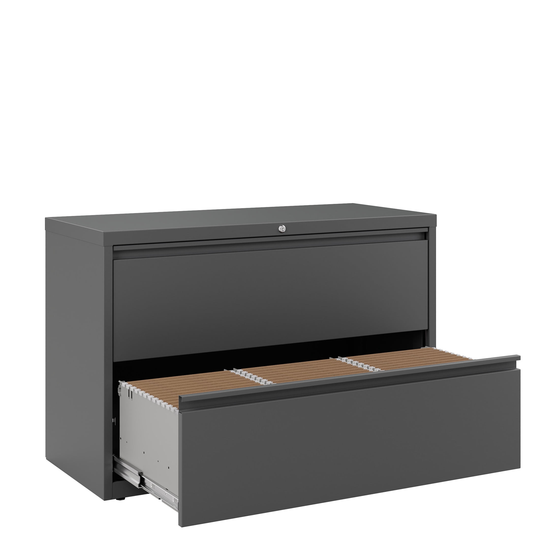 Hirsh 42 Inch Wide 2 Drawer Metal Lateral File Cabinet for Home and Office, Holds Letter, Legal and A4 Hanging Folders, Charcoal