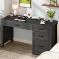thumbnail image 3 of Vabches Farmhouse Wood 47.2"W Executive Desk, Home Office Computer Writing Desk with Storage and File Drawer for Bedroom, 3 of 8