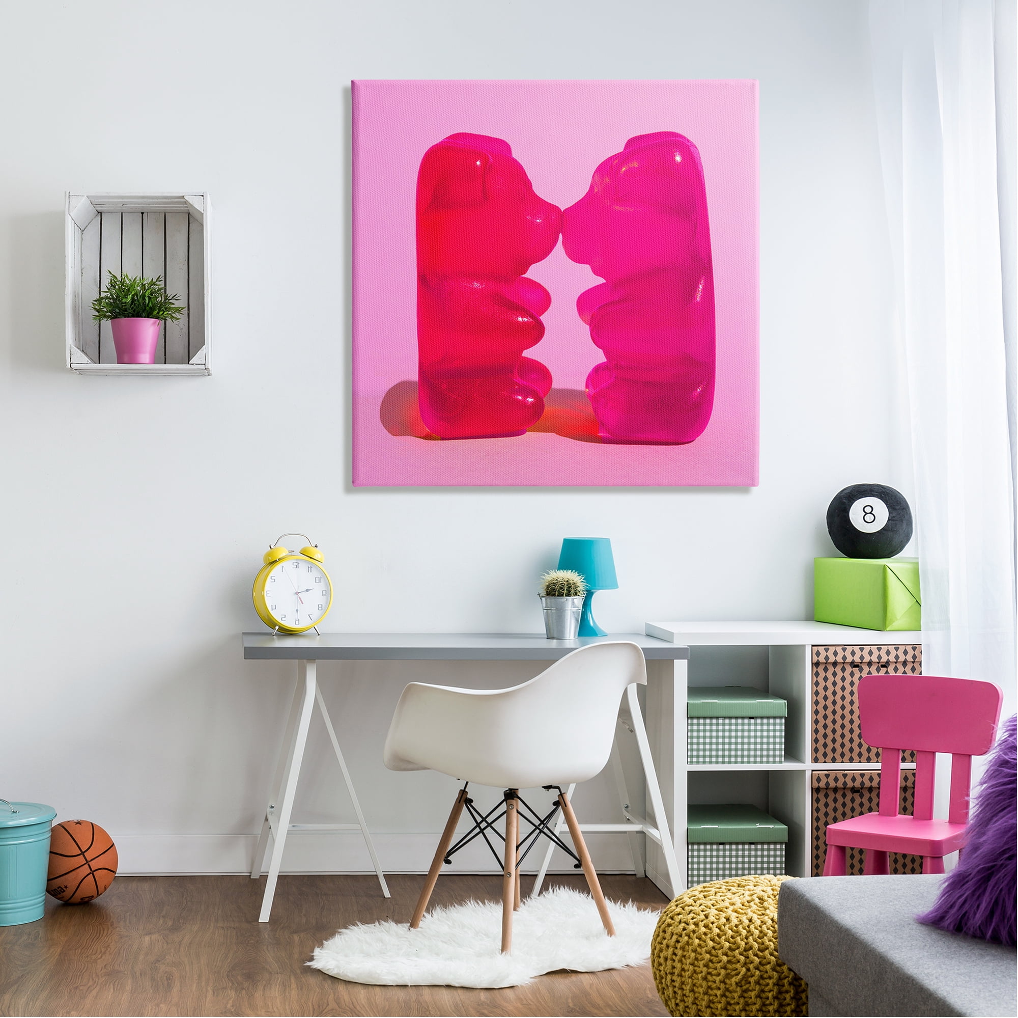 Stupell Industries Kissing Gummy Candy Bears Food & Beverage Painting Gallery Wrapped Canvas Print Wall Art, 36 x 36
