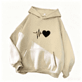 thumbnail image 2 of Hoodie for Women Plus Size Solid Color Long Sleeve Sweaters for Women Hooded Pocket Top Hooded Pullover Sweatshirts Blouse, 2 of 6