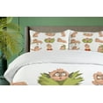 thumbnail image 4 of Ambesonne Sloth Duvet Cover Sets, Different Posed Animals, 2-Queen, Pale Brown Green, 4 of 7