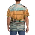 thumbnail image 3 of Pofeuu Tranquil Garden Landscape Print Mens Casual Short Sleeve Shirts Beach Summer Spread Collar Pocket Tops Men's Casual Short-sleeved Shirt-3X-Large, 3 of 5