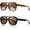 Leopard Brown Black, variant on 2 Pack Retro 80s 90s Fashion Aviator Sunglasses for Women Men, UV400 Retro Thick Large Square Bold Shades
