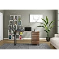 thumbnail image 2 of CRAFTS & COMFORT Milano 47 Inch Home & Office Computer Desk with 3 Detachable Locked Drawers - Cass Walnut / Black, 2 of 7