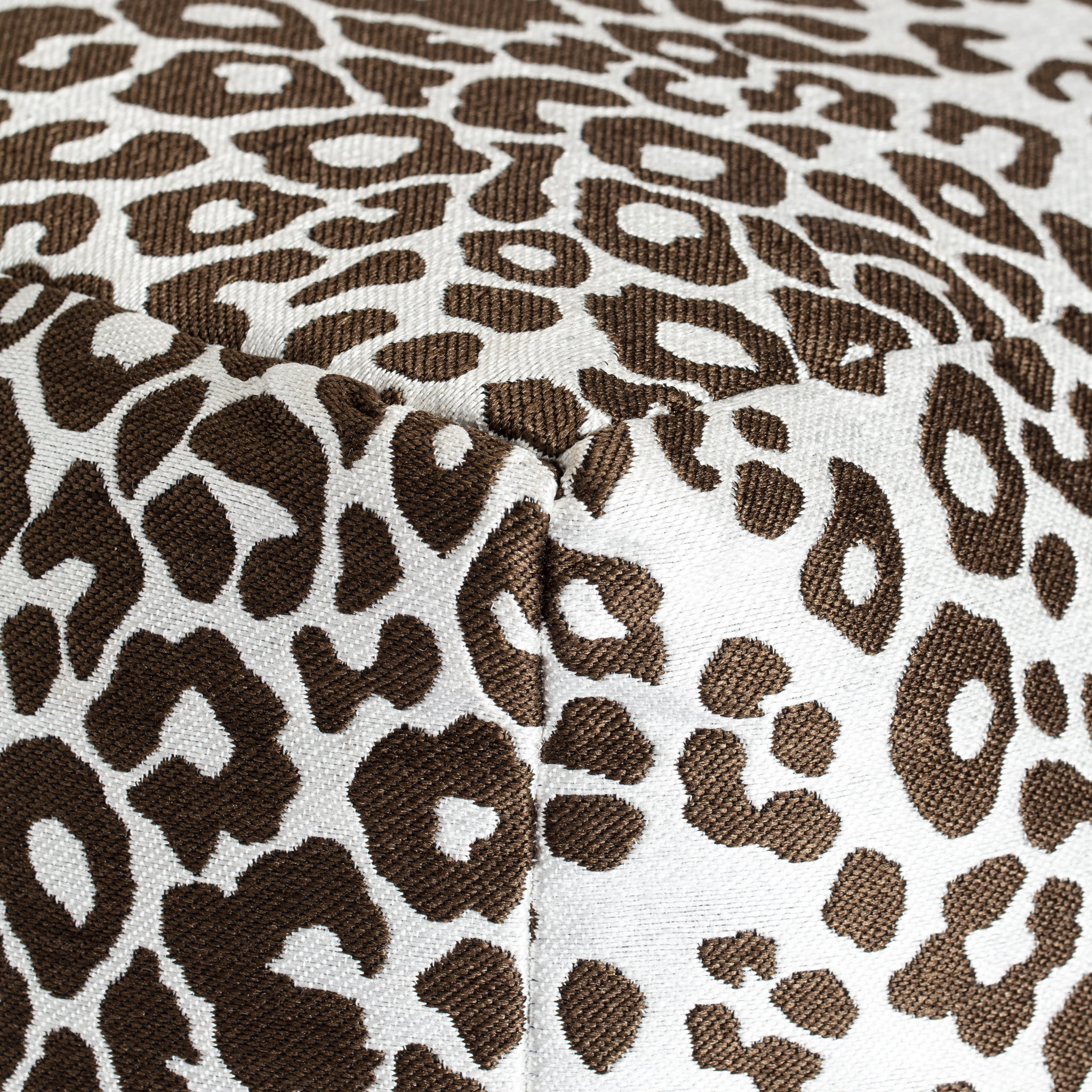 Amur Brown 18" x 18" x 18" Red & Ivory Pouf