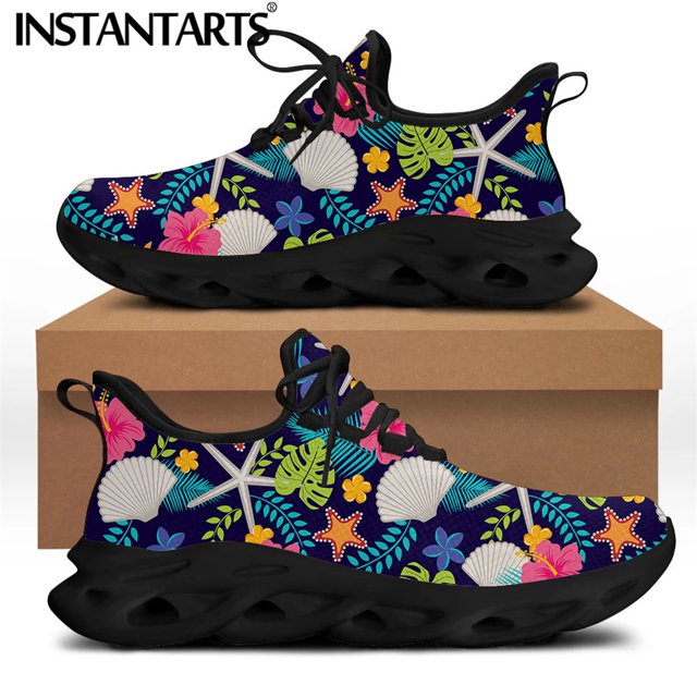 Chaussures à Lacets pour Femmes Design Fleur d'Hibiscus Tropical Décontracté Résistant à l'Usure