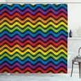 thumbnail image 1 of Ambesonne Chevron Shower Curtain, Jagged Zigzag Pattern, 69"Wx75"L, Multicolor, 1 of 3