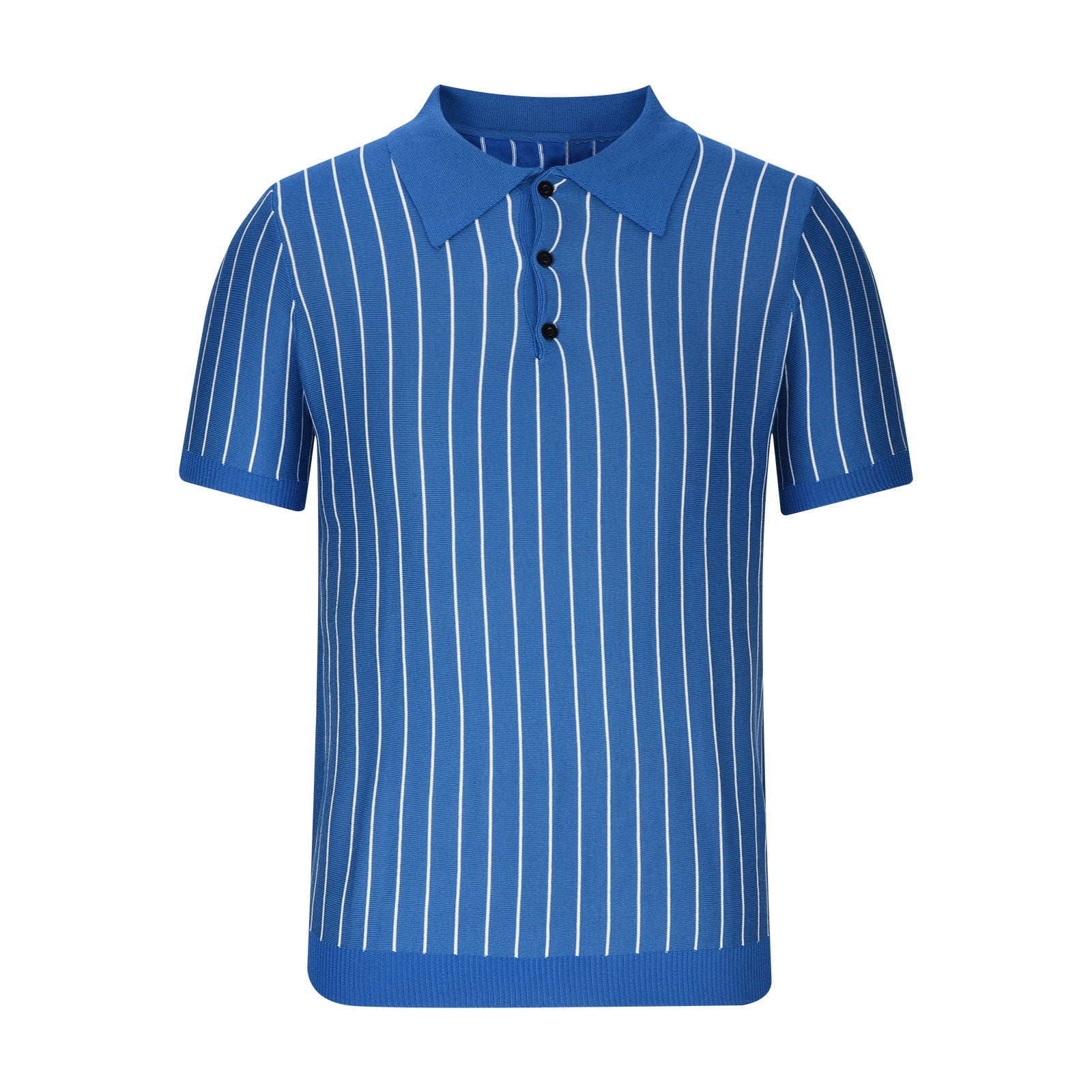 ZQUUVOU Men's Color Block Short Sleeve T Shirt Striped Turndown