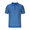 thumbnail image 4 of Teissuly Men's Fashion Knit Casual Solid Color Short Sleeve Turndown Collar Blouse Shirt, 4 of 8