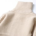 thumbnail image 5 of NaWent Clearance Boys Girls Sweater Fall Winter Full Pullover Stand-Up Collar Sweater Jacket Cable Cord Long Sleeve Knit Solid Color Warm Sweater Beige 11 Years, 5 of 8