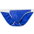 thumbnail image 2 of TANBOM Men's Comfortable Triangle Thong Nylon Underwear Blue L 1-Pack, 2 of 6