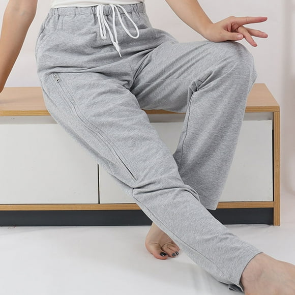 Catheter Leg Bag Pants,Urine Bag Holder Cotton Holding 2000ml Long Pants Catheter Bag Supplies With Inner Pocket Grey