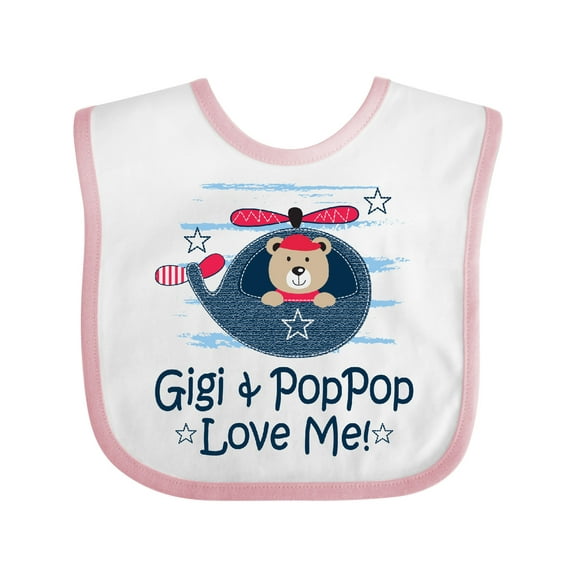 Inktastic Gigi and Poppop Love Me Boys Baby Bib