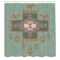 thumbnail image 2 of Ambesonne Tribal Shower Curtain, Dreamcatcher Folkloric Ikat, 69"Wx84"L, Blue Grey Pale Rust, 2 of 4