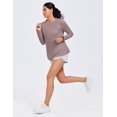 thumbnail image 6 of Pinspark Long Sleeve Workout Tops for Women Solid Athletic Shirts Lightweight Yoga Shirt Stretchy Running Top Loose Fit, 6 of 6