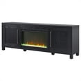thumbnail image 2 of Henn&Hart 68 "W Bois d'Ingénierie Cheminée Insert TV Stand en Grain Noir, 2 of 8