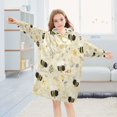 thumbnail image 5 of Wearable Blanket with Sleeves and Pocket Oversized Hooded Sweatshirt 3-14 YR Cute Bees and Honeycomb Pattern S, 5 of 7