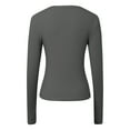 thumbnail image 5 of Chemises à Manches Longues pour Femmes Col en V Sortie Ajustée Crop Top Décontracté Mode Automne 2025, 5 of 5