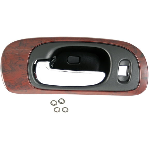 Dorman 82094 Front Driver Side Interior Door Handle for Specific Chrysler Models, Chrome Lever; Carbon Fiber Housing