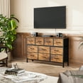 thumbnail image 6 of GIKPAL Dresser TV Stand, 10 Drawer Dresser for Bedroom with Power Outlet, Chest of Drawers for 55" Long TV, Fabric Dresser for Storage and Organization, Brown, 6 of 9