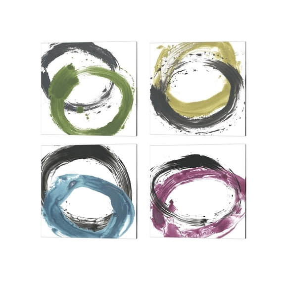 Metaverse June Erica Vess 'Circular Reaction A' Canvas Art (Set of 4)