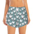 thumbnail image 2 of Balery Farm Birds Pantalones cortos deportivos para mujer con forro y dos bolsillos, elásticos, para entrenamiento, gimnasio, yoga-Medium, 2 of 7