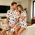 thumbnail image 4 of Button Down Short Sleeve Pajama Top With Chest Pocket For Men Halloween Pumpkin Bat Print Elastic Waist Shorts Set, 4 of 7