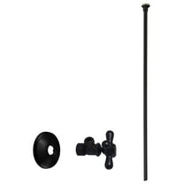 Westbrass 3/8" x 20" Flat Head Supply Line Toilet Kit with Cross Handle Angle Valve, Matte Black (24-Pack)