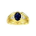 thumbnail image 1 of RYLOS Men's Rings 14K Yellow Gold Rings Classic Designer Style 9X7MM Oval Gemstone &  Diamond Ring Sapphire September Birthstone Rings For Men Size 11, 1 of 7