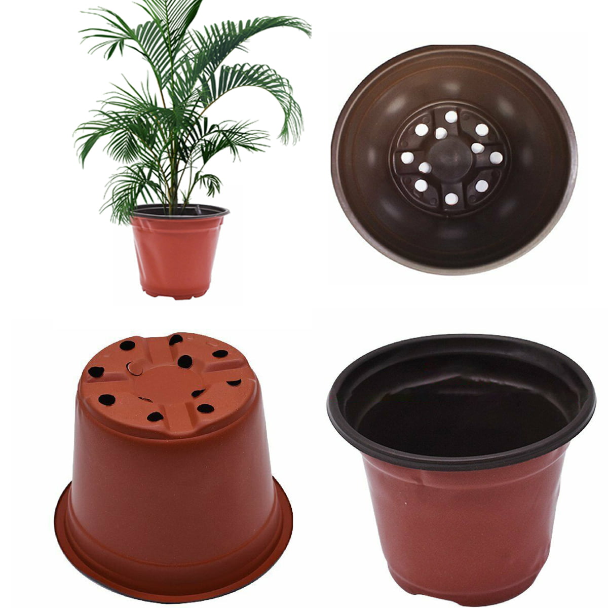 50Pcs Garden Plant Nutrition Pots Container Flower Nursery Plastic Bowl Home Box 