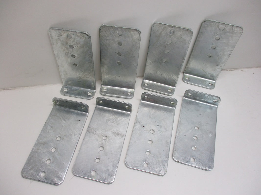 (8) Vertical Pontoon Boat Trailer Bunk Bolster L Brackets / 5" by 10" Galvanized