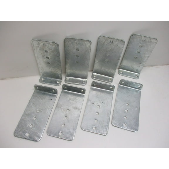 (8) Vertical Pontoon Boat Trailer Bunk Bolster L Brackets / 5" by 10" Galvanized