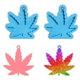 thumbnail image 3 of 3 Pieces Hemp Leaves Maple Leaf Silicone Molds Pot Leaves Shaped Keychain Molds, 3 of 12