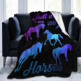 thumbnail image 5 of Horse Throw Blanket Ultra Soft Cozy Plush Just A Girl Who Loves Horses Flannel Fleece Blankets Lightweight Fuzzy Warm Animal Party Blanket All Season Gifts for Boys Girls Bed Couch Sofa 50"x40", 5 of 6