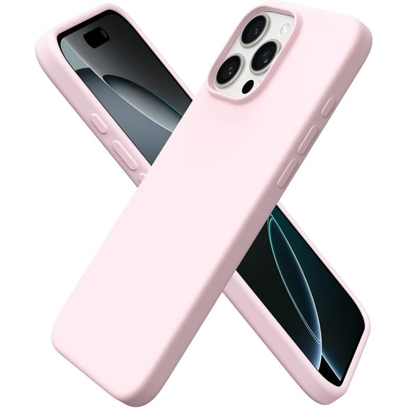 Compatible with iPhone 16 Pro Max Case 6.9", Slim Liquid Silicone 3 Layers Soft Gel Rubber Shockproof Protective Case with Anti-Scratch Microfiber Lining-Chalk Pink