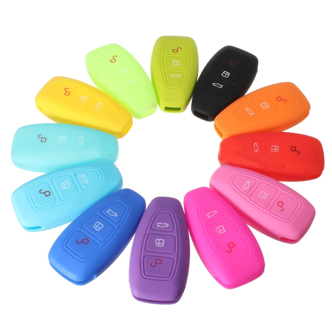 Silicone  3 Button Remote Key Fob Case Cover For Ford Focus Mondeo Fiesta Kuga