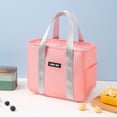 thumbnail image 1 of Bolsa Térmica Bolsa de almuerzo Oxford, bolsa enfriadora de alimentos con película de aluminio para oficinas escolares (rosa), 1 of 7