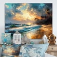 thumbnail image 2 of Designart "Coastal Retreats in Green and Blue" Beach Metal Wall Art, 2 of 5