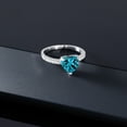 thumbnail image 4 of Gem Stone King 2.24 Ct Heart Shape London Blue Topaz 925 Sterling Silver Ring, 4 of 5