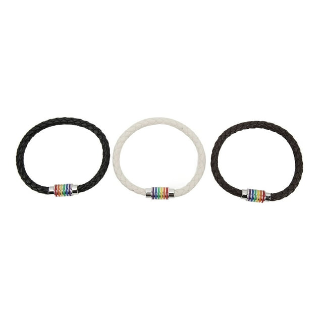 Pulsera Trenzada, Pulsera LGBTQ Negro Marrón Peso Ligero 3PCS Para Diario