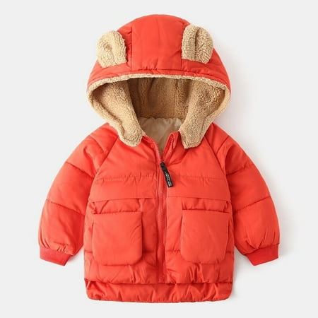 

DENGDENG Infant Baby Toddler Thicken Long Sleeve Coat Fleece Zip Up Jacket Hooded Winter Warm Outerwear 6M-3Y