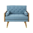 thumbnail image 2 of Blue Fabric Club Chair with Accent Pillows / Elevate Home Aesthetics, 2 of 5