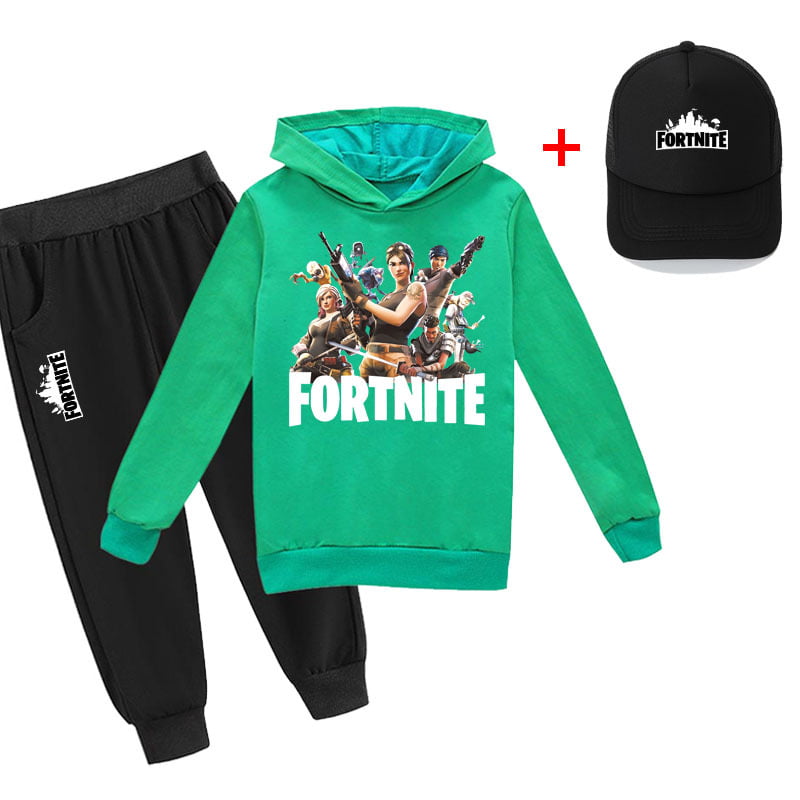 Fortnite Hoodies and Sweatpants Causal 2 Piece Outfits Kids Tracksuit Set Children Sweatshirt for Girls Boys 