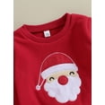 thumbnail image 5 of Jaweiwi Toddler Baby Boys Christmas Outfits 6 12 18 24 Months 2T 3T Santa Embroidery Long Sleeve Sweatshirts and Solid Color Long Pants 2Pcs Clothes Set, 5 of 9