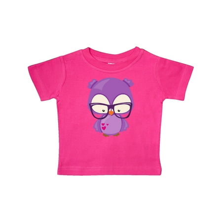 

Inktastic Valentine s Day Owl Purple Owl Glasses Hearts Gift Baby Boy or Baby Girl T-Shirt
