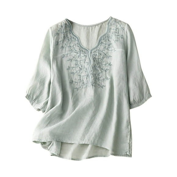 Short Sleeve Shirts for Women Fashion Women Casual Short Sleeve V-Neck Cotton Solid Irregular Tops Blouse Womens Short Sleeve Blouses Women Short Sleeve Tops Women Short Sleeve Blouse